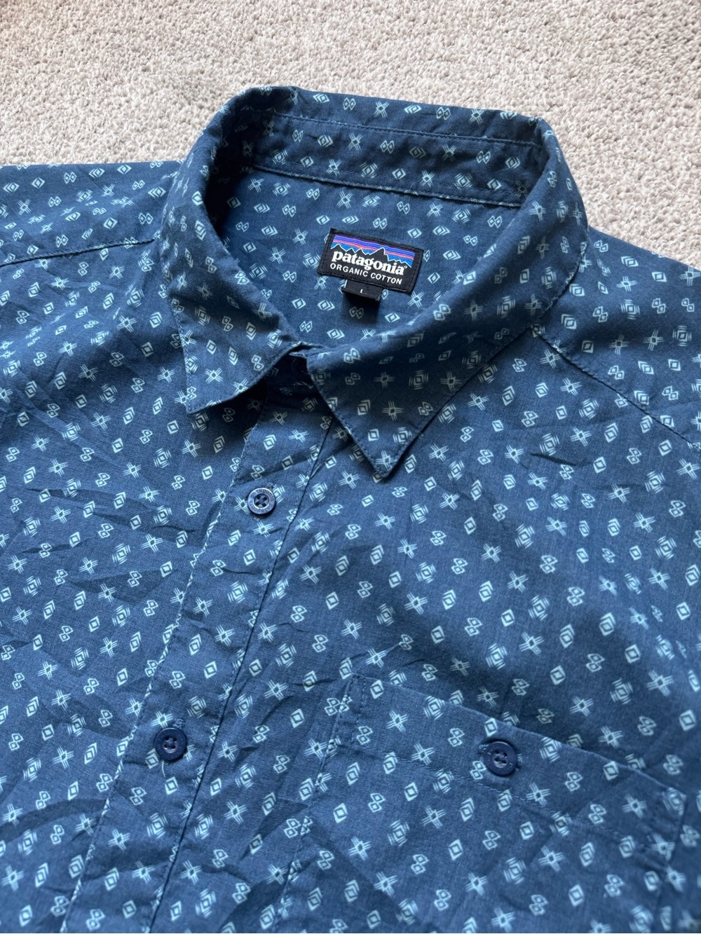 Mens Patagonia Go To Outdoor Short Sleeve Button Up Shirt Size Large Lightweight